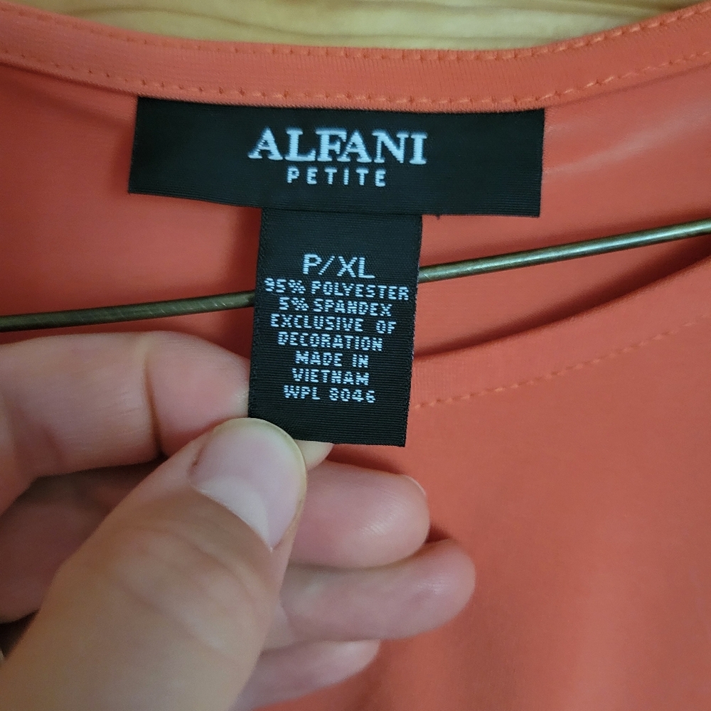 Alfani Petite Orange Sleeveless Blouse, Size: P/XL - Picture 5 of 10